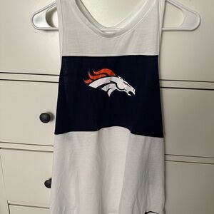NFL Broncos White and Blue Dri-Fit Racer Back Tank Top